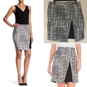 Amanda + Chelsea Split Skirt Crosshatch Size 10